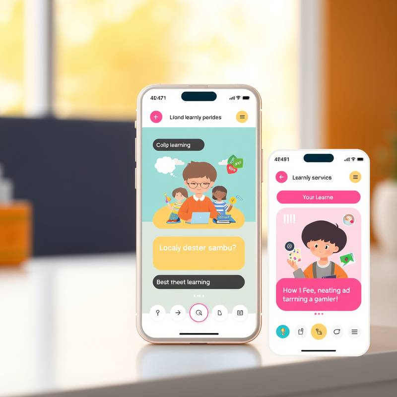 Innovative mobile app interface for 'Learnify Education', featuring gamified learning modules.