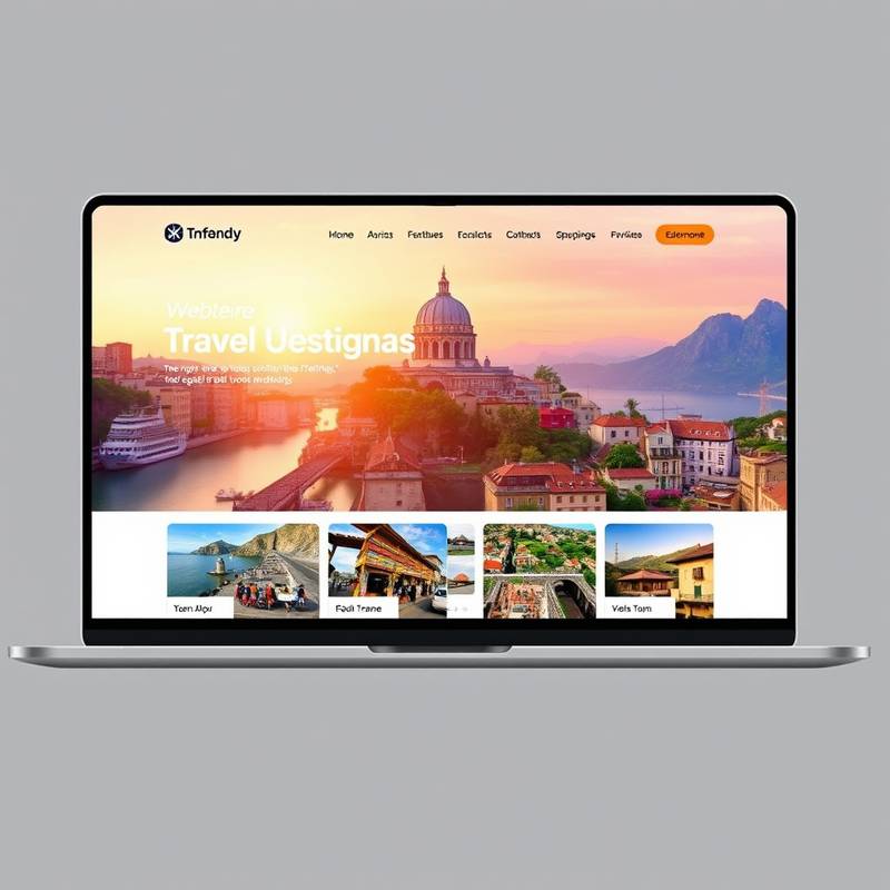 Interactive website design for 'Global Travel Adventures', inviting users to explore travel destinations.