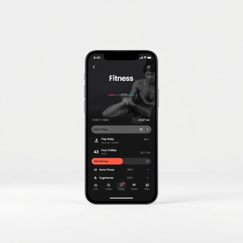 Mobile app design for a fitness tracking application, featuring a clean and intuitive user interface.