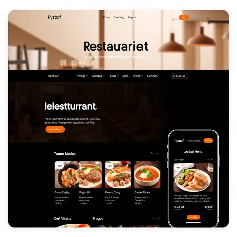 Modern and responsive website design for 'Urban Eats Restaurant', featuring online ordering and menu displays.