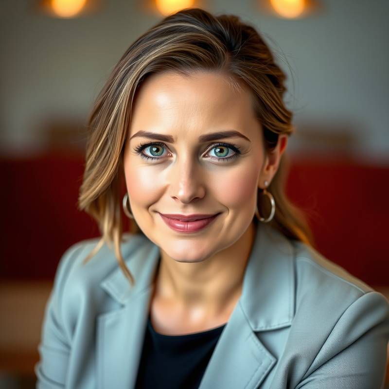Portrait of Maria Sokolova, Marketing Director at Aurora Design Studio.