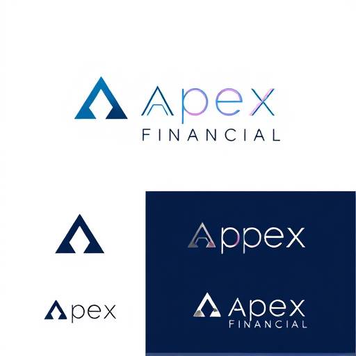 Sophisticated logo design and brand guidelines for 'Apex Financial', projecting trust and stability.