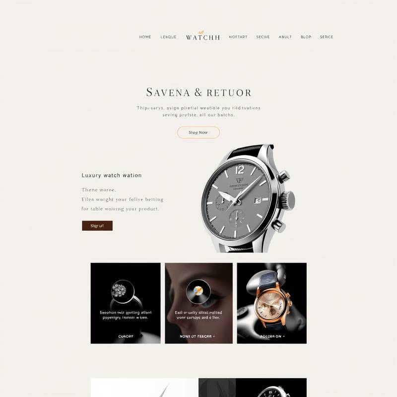 Website design for a luxury watch brand, showcasing elegant typography and high-quality product photography.